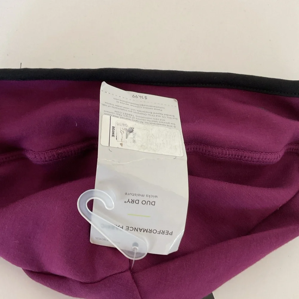C9 Champion Women's Jersey Velour Beanie Burgundy Winter NWT